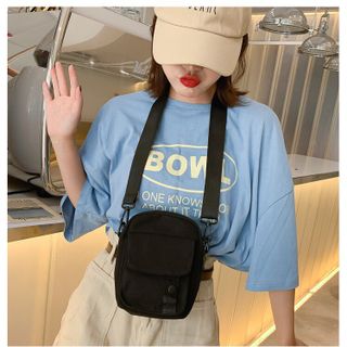 Túi đeo chéo vải mini khóa cúc HÀN QUỐC t0025
