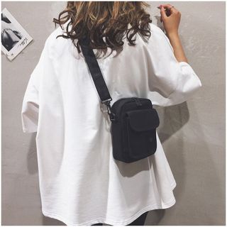 Túi đeo chéo vải mini khóa cúc HÀN QUỐC t0025