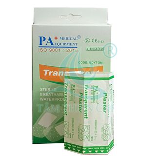 Băng cá nhân trong suốt băng dính y tế cao cấp PA hộp 100 miếng