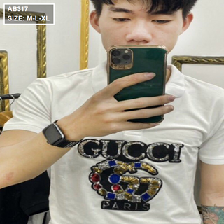 Áo thun nam đính kim sa