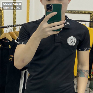 Áo thun nam hàn quốc có cổ thêu logo