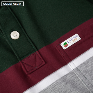 Áo thun sọc nam có cổ có túi thun cotton 4 sọc cao cấp