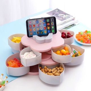 Hộp đựng kẹo, mứt 2 tầng 10 cánh