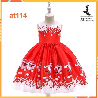 Đầm noel cho bé gái - váy đầm giáng sinh cho bé từ 10kg đến 35kg at114