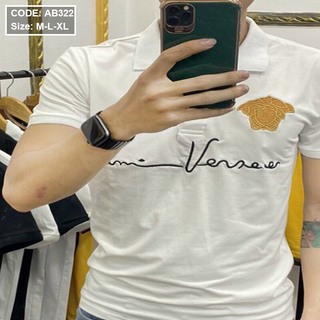 Áo thun nam hàn quốc thêu logo thun cotton
