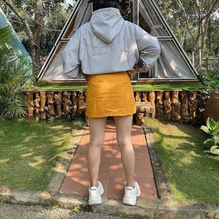 Áo khoác dù tuổi teen kiểu croptop Tay 3 sọc