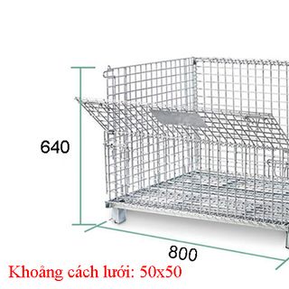Lồng thép mạ kẽm 800x600x640 (50x50)