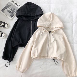 Áo khoác dù tuổi teen kiểu croptop