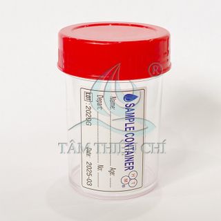 Lọ đựng mẫu nắp đỏ có nhãn HTM 55ml gói 100 cái