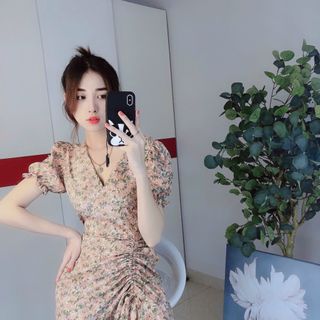 Đầm body rip dây rút