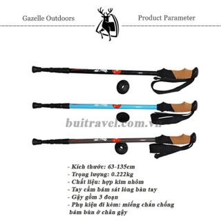 Gậy leo núi 3 khúc nhỏ gọn Gazelle Outdoors GL7111