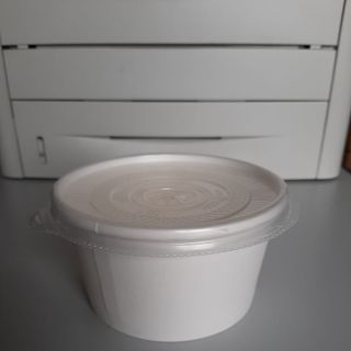Bát giấy 12oz kèm nắp bằng PP trắng