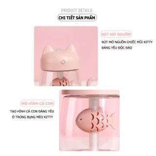 Máy phun sương hình mèo kiêm đèn led usb và quạt usb