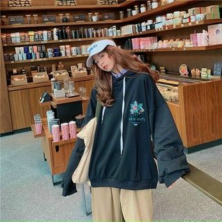 Áo hoodie thun nỉ ngoại in lá phông form chuẩn