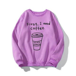 Áo sweater in ly cafe Thun nỉ ngoại mềm