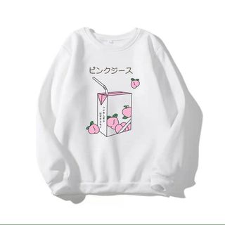 Áo sweater in hộp sữa trái đào thun nỉ ngoại