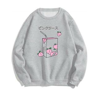 Áo sweater in hộp sữa trái đào thun nỉ ngoại