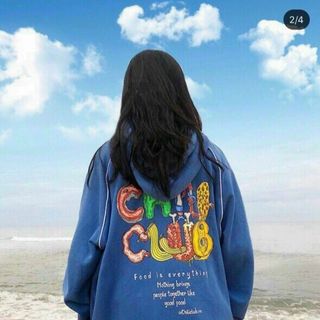 Áo khoác thun nỉ ngoại in CHILL CLUUB mềm