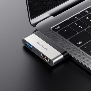 Bộ chuyển đổi cổng BOROFONE BH2 từ cổng Type C ra cổng HDMI và USB 3.0