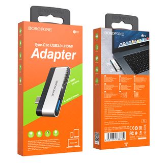 Bộ chuyển đổi cổng BOROFONE BH2 từ cổng Type C ra cổng HDMI và USB 3.0