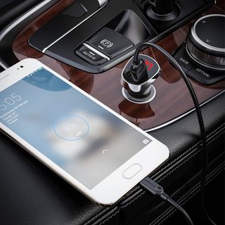 Bộ Cóc Cáp Sạc Xe Hơi Borofone BZ15 Cổng Micro 2 Cổng USB có màn LCD chuẩn US
