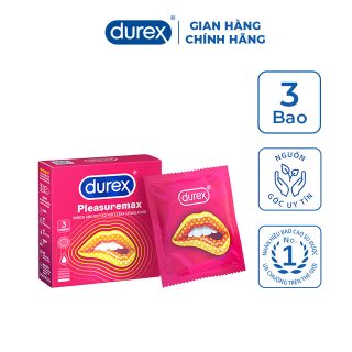 Bao cao su Durex Pleasuremax hộp 3 bao