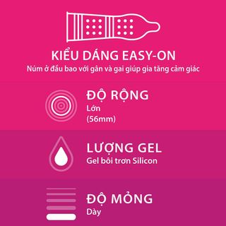 Bao cao su Durex Pleasuremax hộp 3 bao
