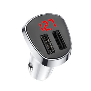 Sạc Xe Hơi Borofone BZ15 2 Cổng USB có màn LCD chuẩn US