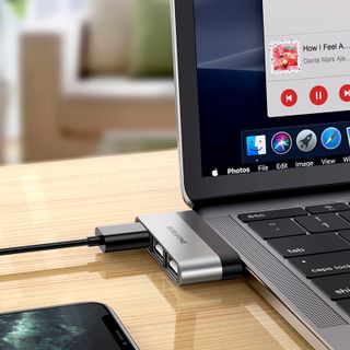 Bộ chuyển đổi cổng BOROFONE BH1 từ cổng Type C ra 2 cổng USB 2.0 và USB 3.0