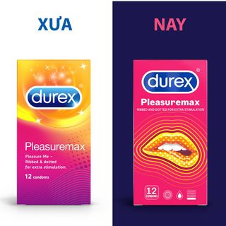Bao cao su Durex Pleasuremax gân và hạt nổi - hộp 12pcs