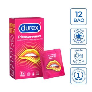Bao cao su Durex Pleasuremax gân và hạt nổi - hộp 12pcs