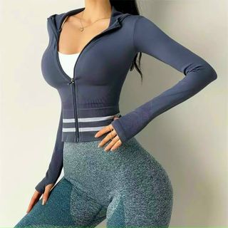 ÁO KHOÁC NỮ SỌC NGANG EO BODY QUẢNG CHÂU