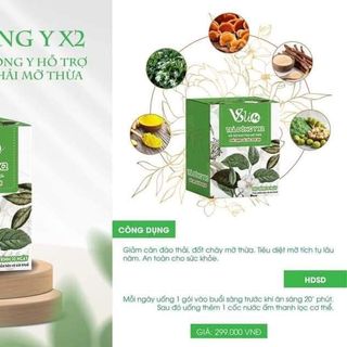 Trà giảm cân Đông y x2