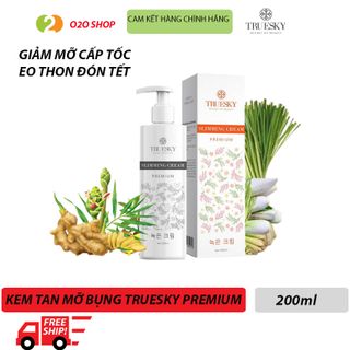 Kem Tan Mỡ Bụng Cấp Tốc Truesky Premium Dạng Vòi Nhấn Phiên Bản Cao Cấp 200ml - Slimming Cream Chiết Xuất Quế Gừng
