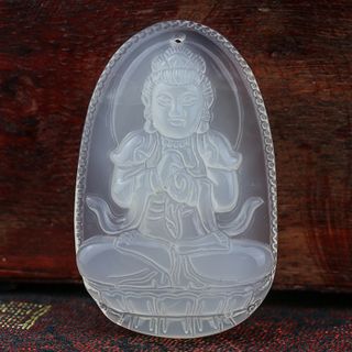 Phật Bản Mệnh Đá Mã Não Trắng