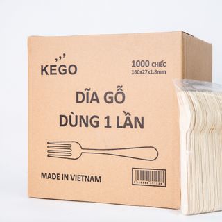 Nĩa (Dĩa) gỗ tiện lợi gói 100 chiếc KEGO