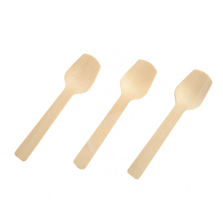KEGO - Thìa (muỗng) gỗ 10.5cm dùng một lần (gói 100 chiếc)