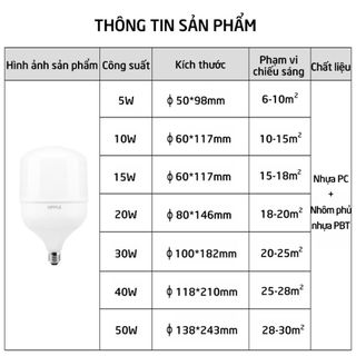Đèn trụ 30w Ánh Sáng trắng
