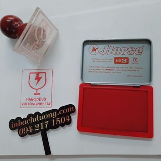 Dấu cán gỗ 5x6 In Bạch Dương