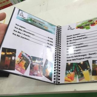 Menu nhựa đóng cuốn A5 In Bạch Dương