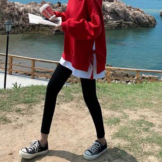 Áo khoác nỉ hoodie có mũ phối chân sơ mi nơ sườn