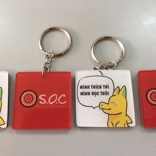 Móc khoá mica In Bạch Dương