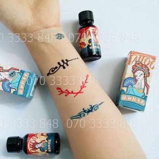 Xăm Giả Siêu Tốc Lên Màu Ngay ( MÀU ĐỎ) Giữ Màu 15 Ngày