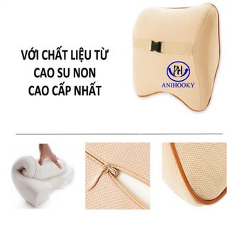 Bộ Gối tựa lưng và tựa đầu ô tô Anihooky giảm đau cổ, vai gáy, cao!