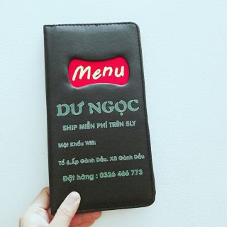 Menu in bìa da in màu In Bạch Dương