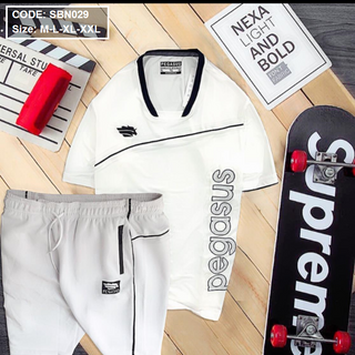 Set bộ nam thể thao áo cổ tim quần short thun