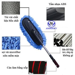 Chổi lau siêu mềm mịn có thể kéo dài thu ngắn