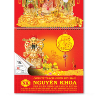 Lịch lò xo giữa gắn bộ số In Bạch Dương