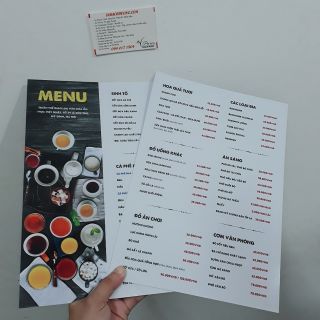 Menu nhựa ATM dạng tờ In Bạch Dương