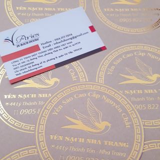 Tem giấy kraft ép kim In Bạch Dương